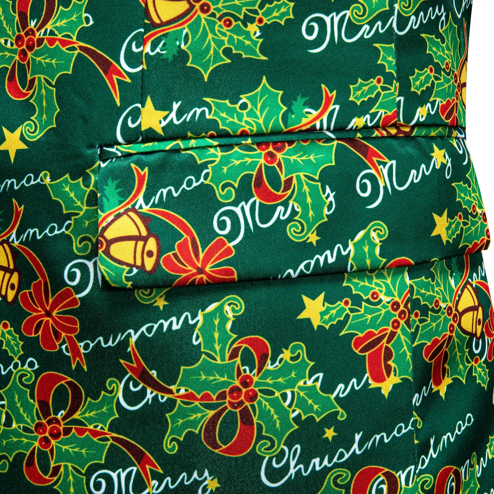 Green Mistletoe Christmas Men's Suit for Party