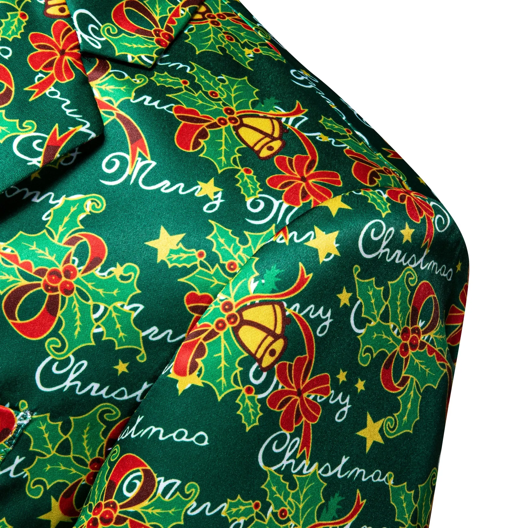 Green Mistletoe Christmas Men's Suit for Party