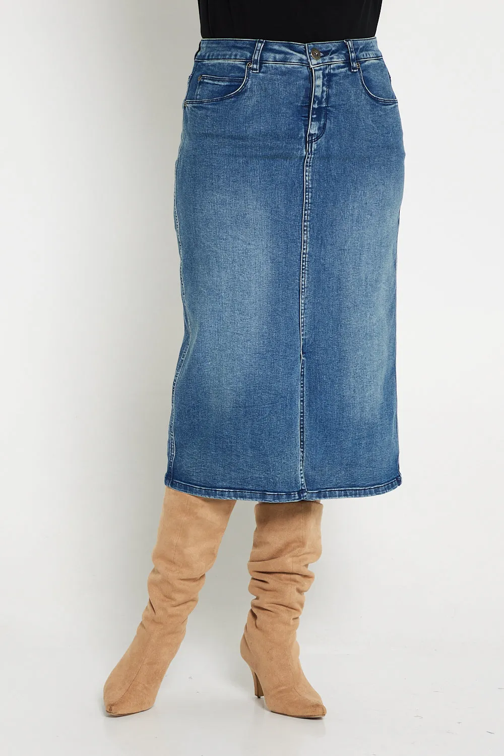 Hadley Denim Skirt - Mid Wash