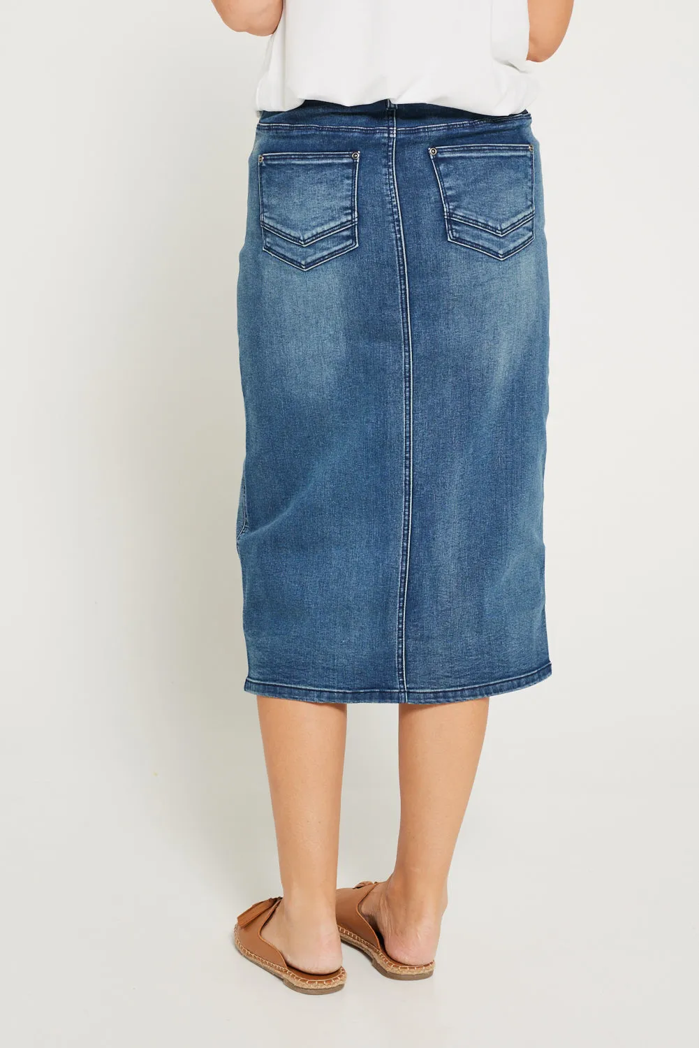 Hadley Denim Skirt - Mid Wash