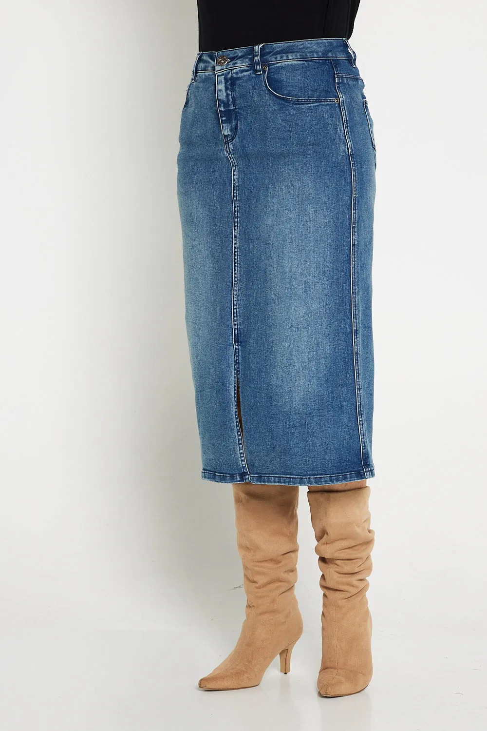 Hadley Denim Skirt - Mid Wash