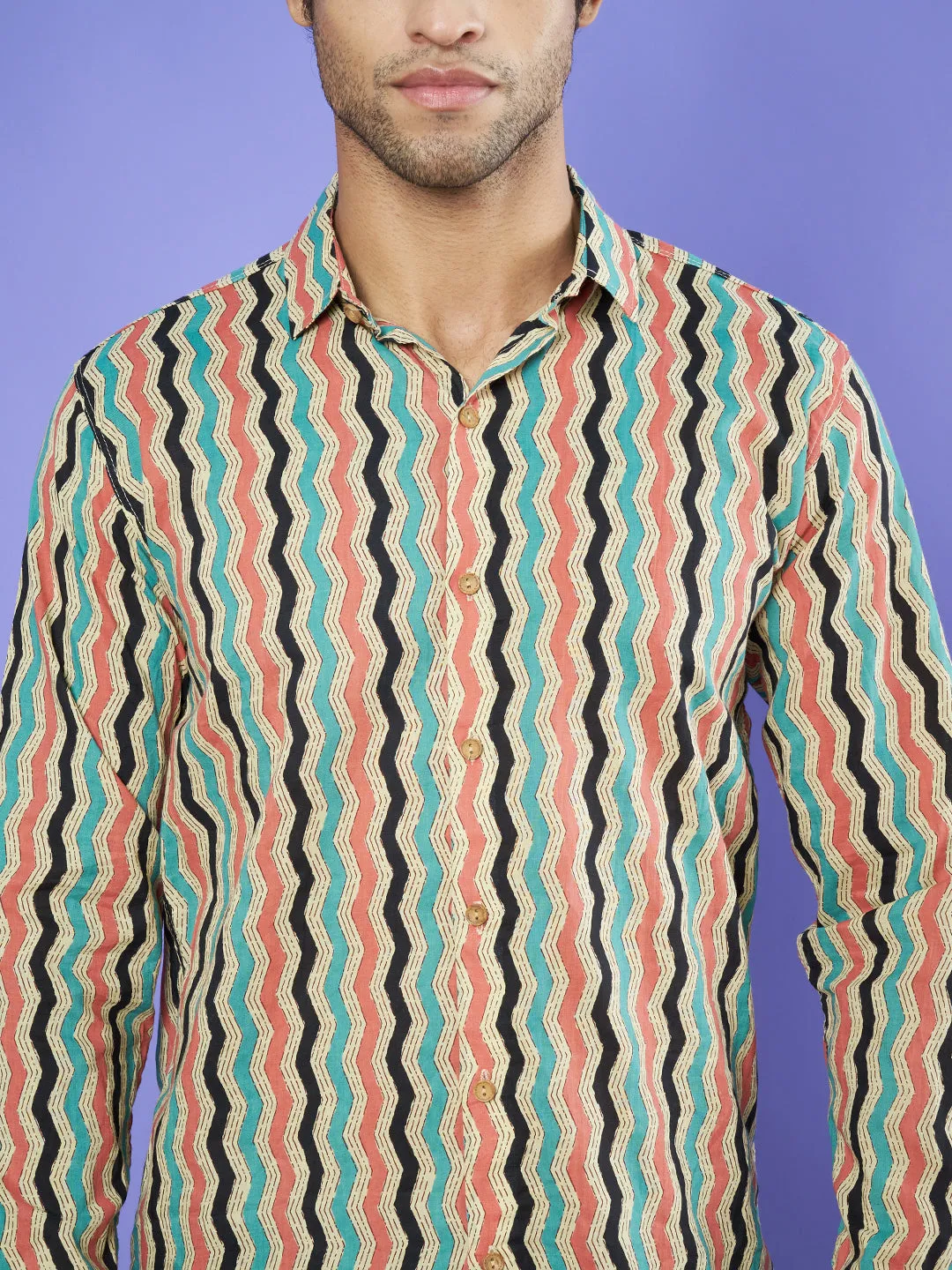 Handcrafted Jaipuri Cotton Full Sleeves Shirt for Men