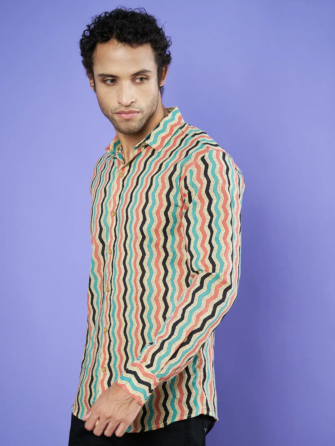 Handcrafted Jaipuri Cotton Full Sleeves Shirt for Men