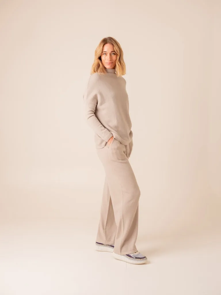 Harpers Emporium Relaxed Wide Leg Cashmere Trouser in Marbello