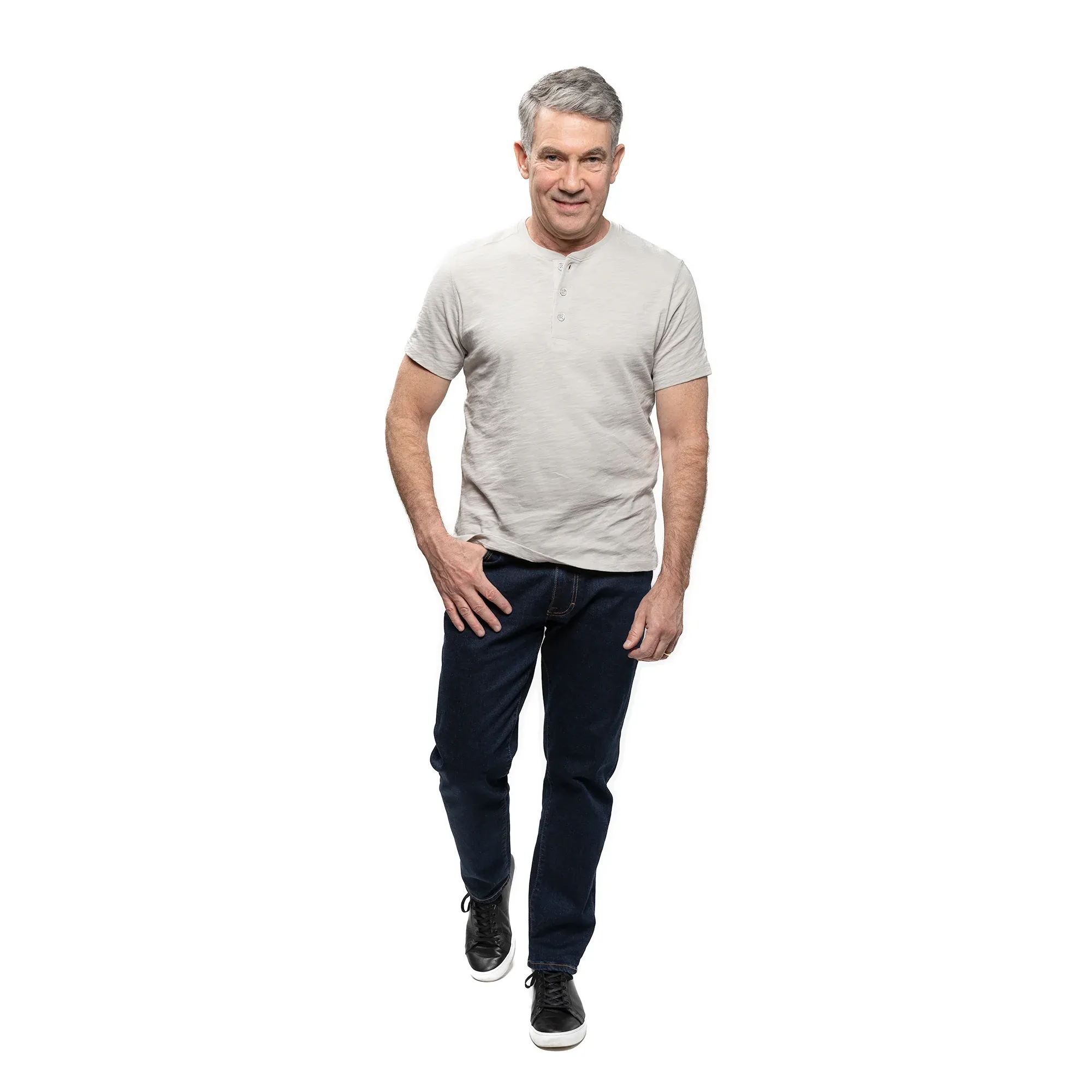 Henley Shirt Short Sleeve - Light Grey