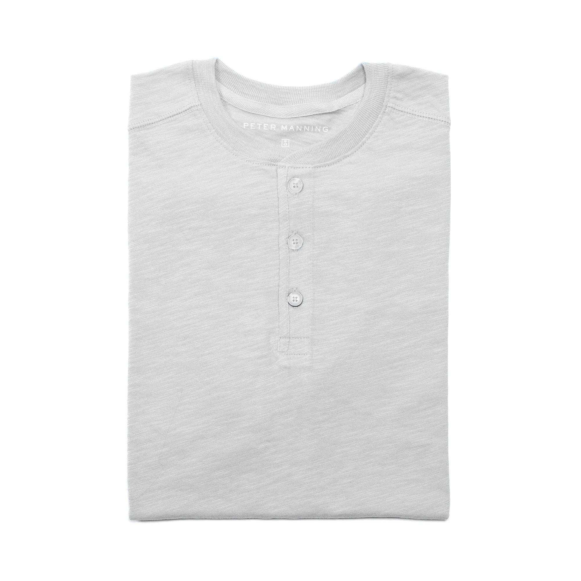 Henley Shirt Short Sleeve - Light Grey