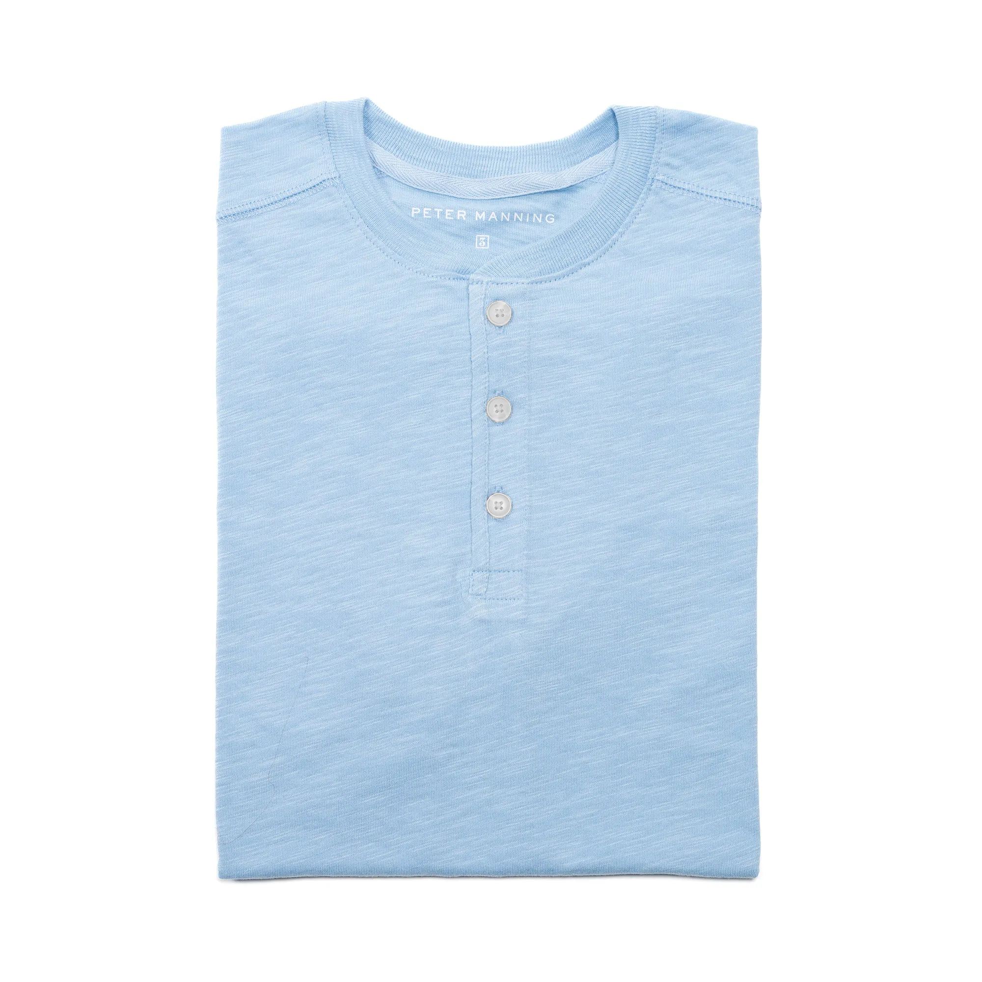 Henley Shirt Short Sleeve - Powder Blue