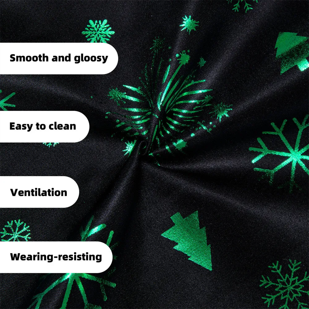 Hi-Tie Black Green Christmas Elements Vest Necktie Bowtie Set