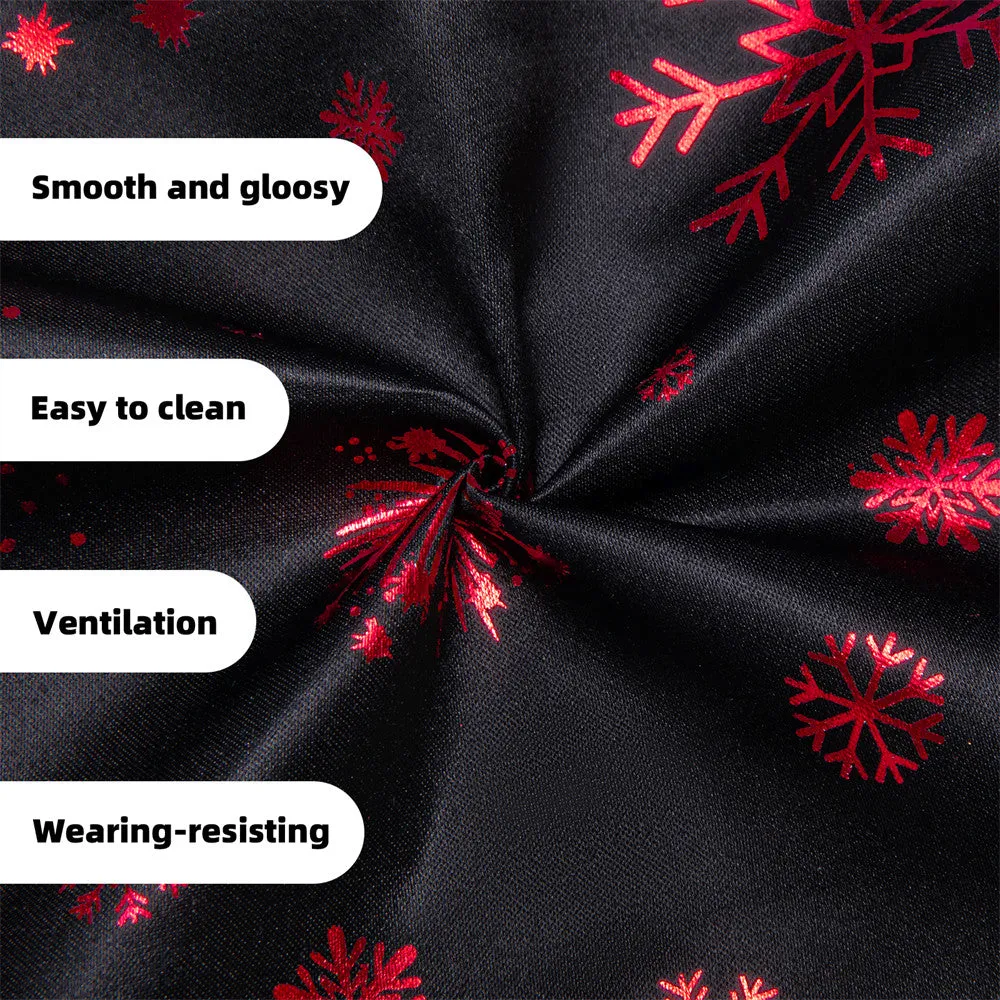 Hi-Tie Black Red Christmas Tree Elements Vest Necktie Bowtie Set