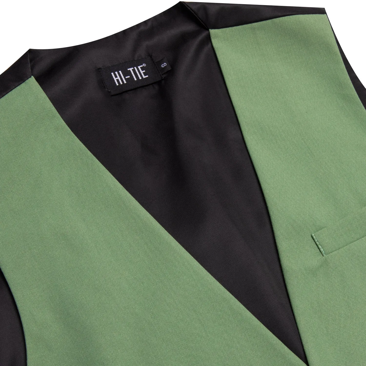 Hi-Tie Wedding Waistcoat Spring Green Solid Silk Style Men Single Vest