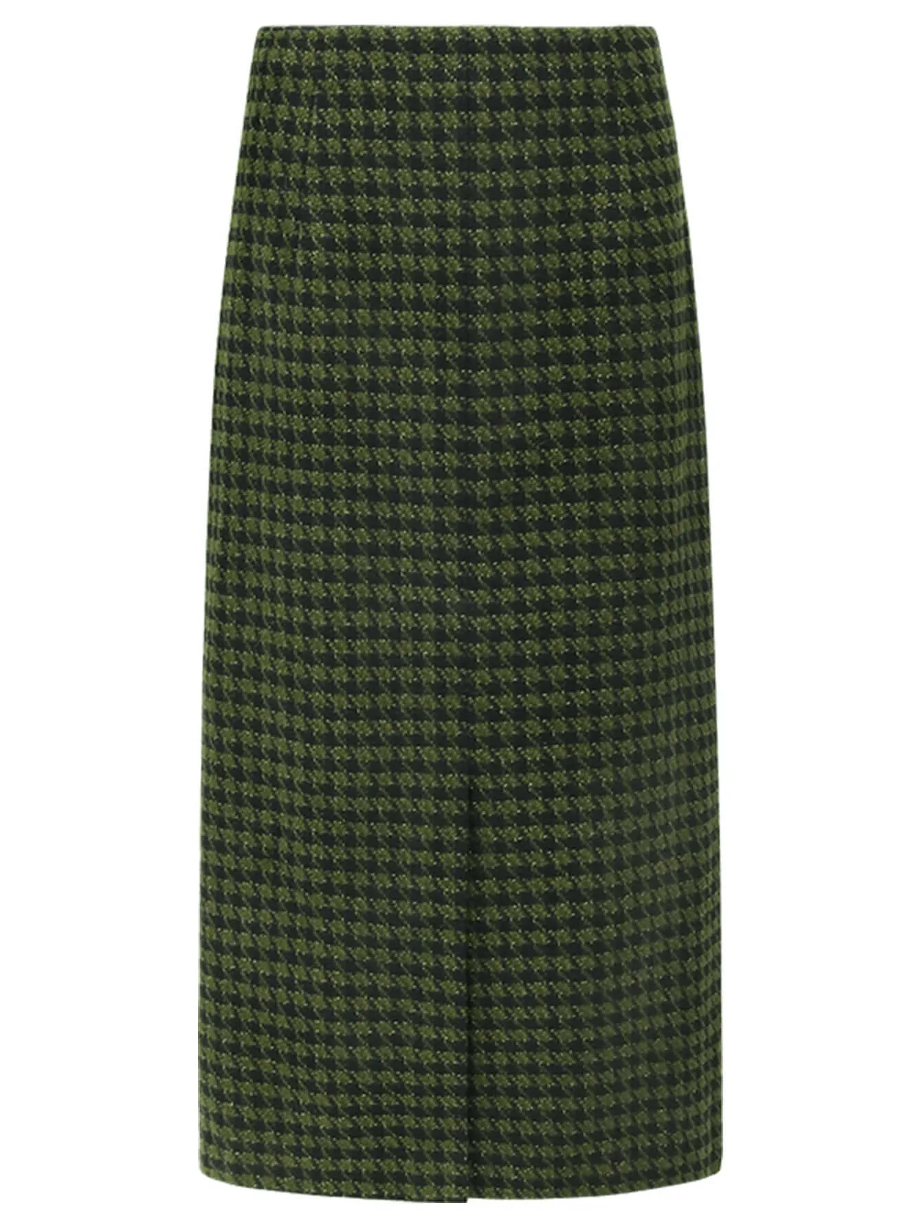 Holiday Checked Green Midi Skirt