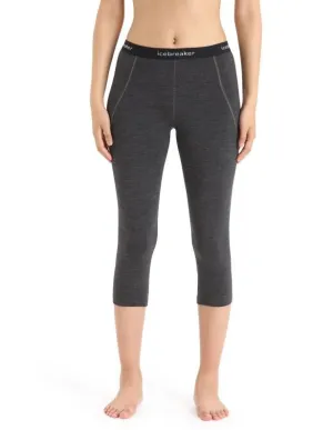 Icebreaker 260 Zone 3/4 Thermal Women's Leggings - Jet Heather/Black