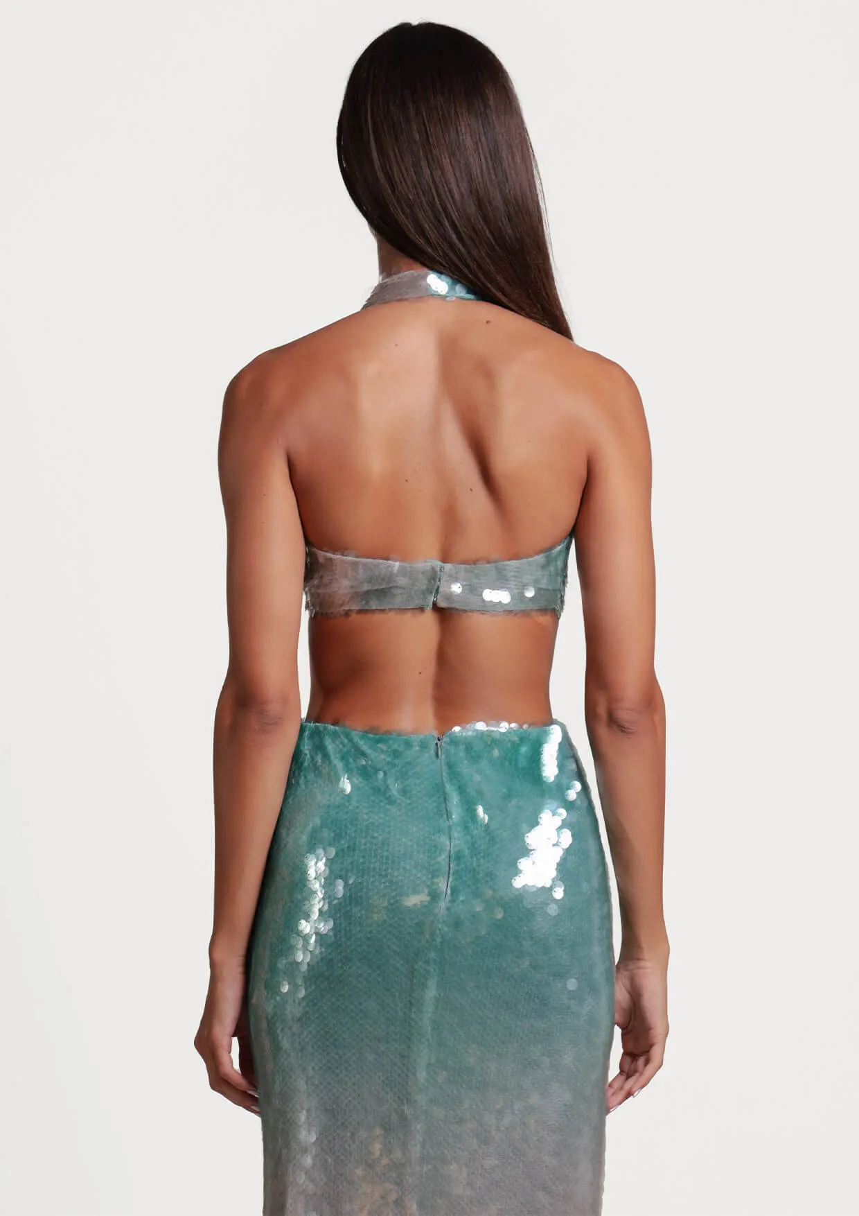 Idya Sequin Halter Crop Top