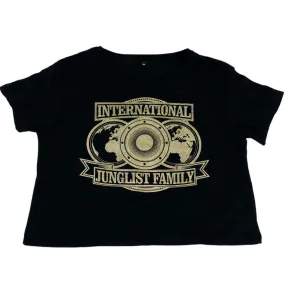 International Junglist Familly Black and Gold Crop Top