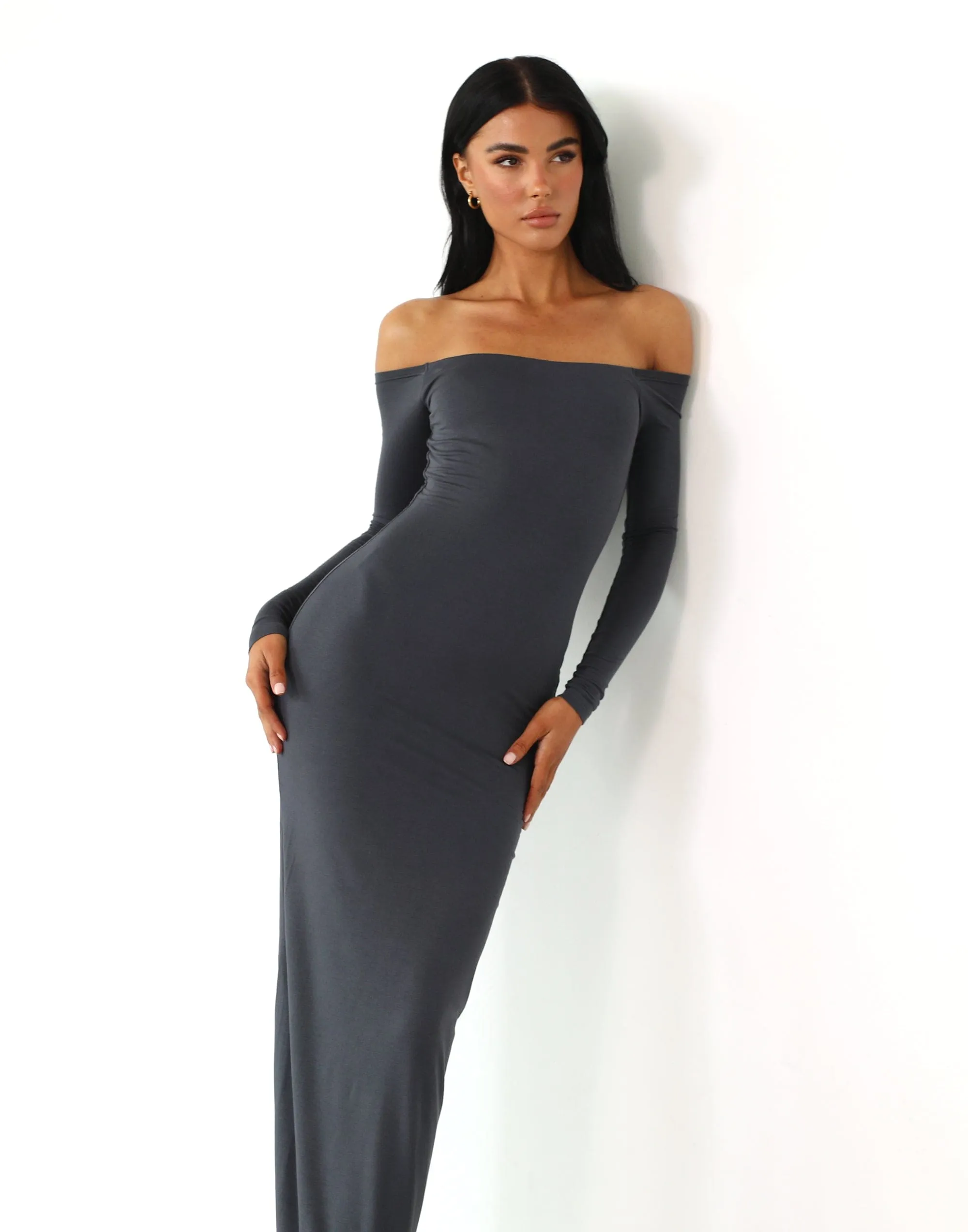 Iris Maxi Dress (Charcoal)