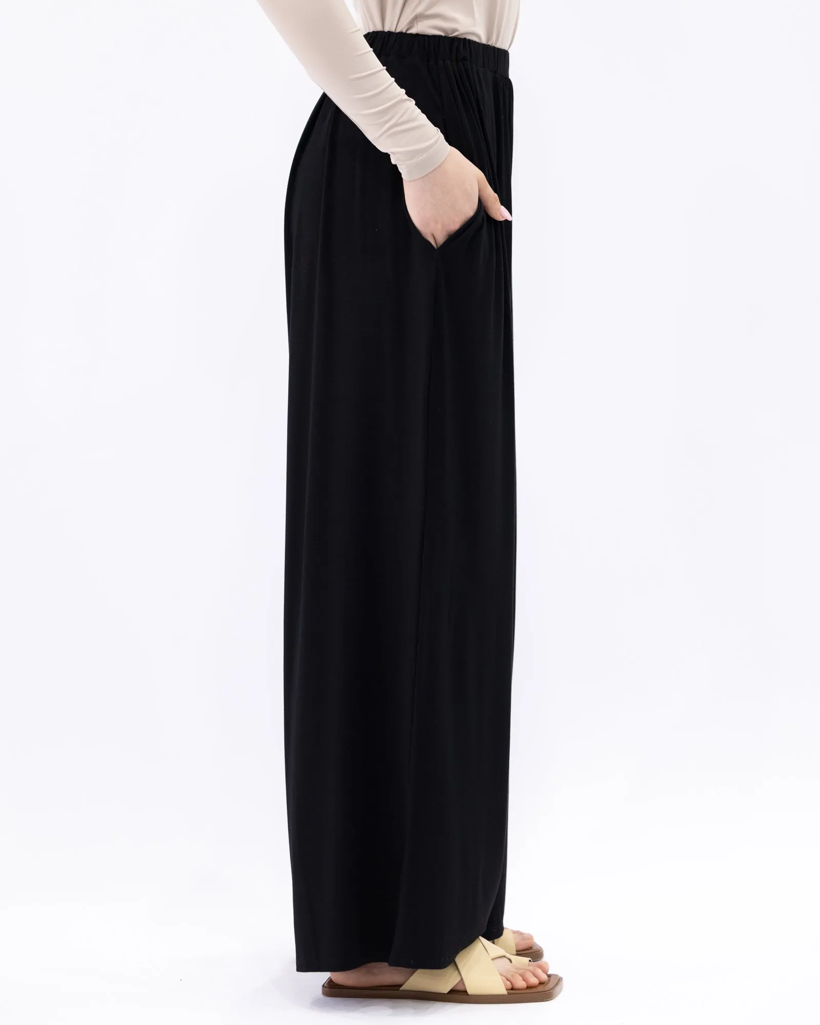 Jersey Palazzo Pants Black