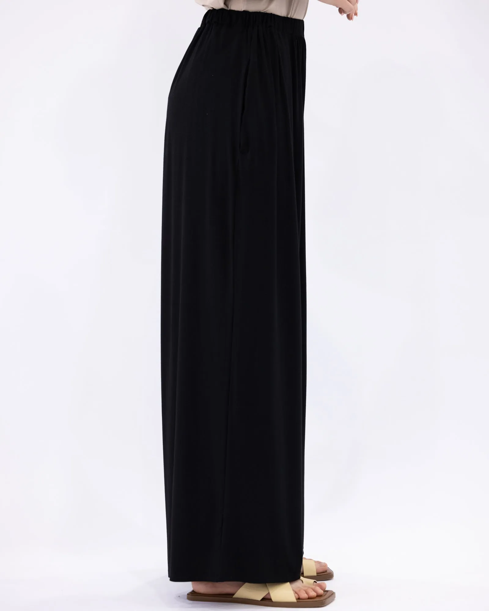 Jersey Palazzo Pants Black