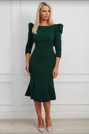 Joana dress in solid green