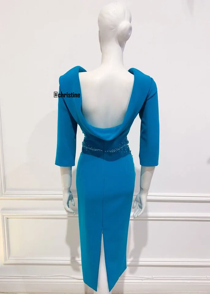 Karen dress in Royal Blue and Teal