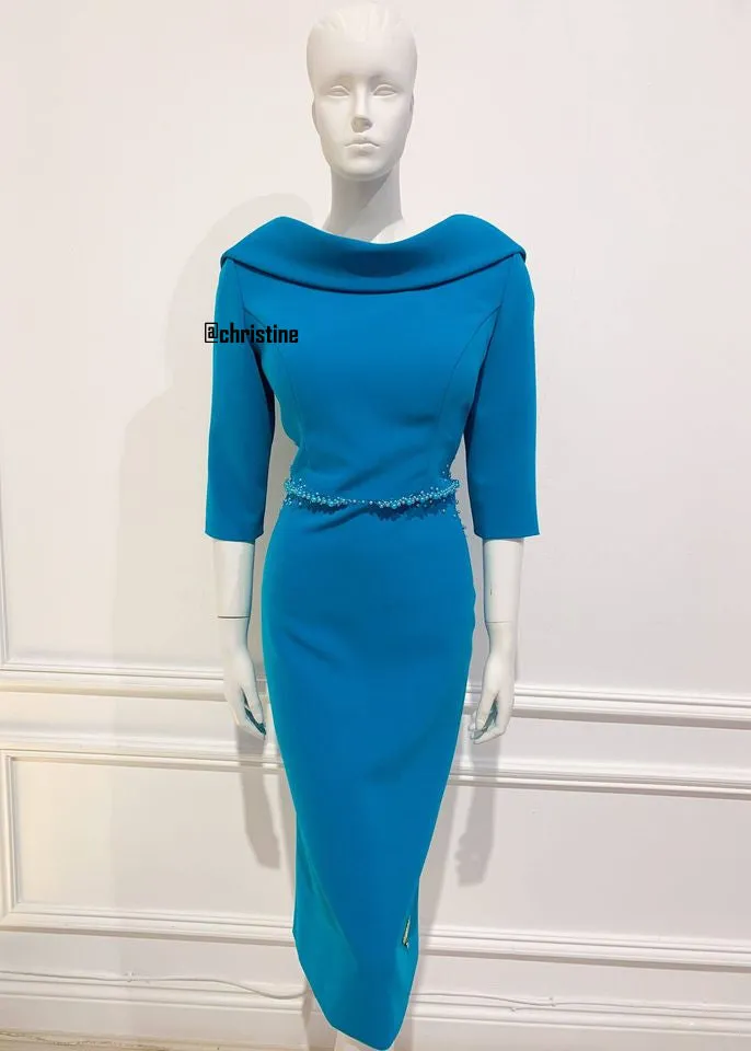 Karen dress in Royal Blue and Teal