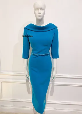 Karen dress in Royal Blue and Teal