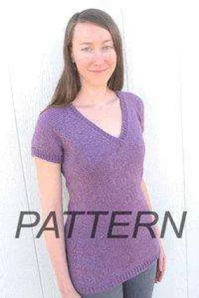 Knitting Pure and Simple Top Down V Neck Pullover PATTERN ONLY