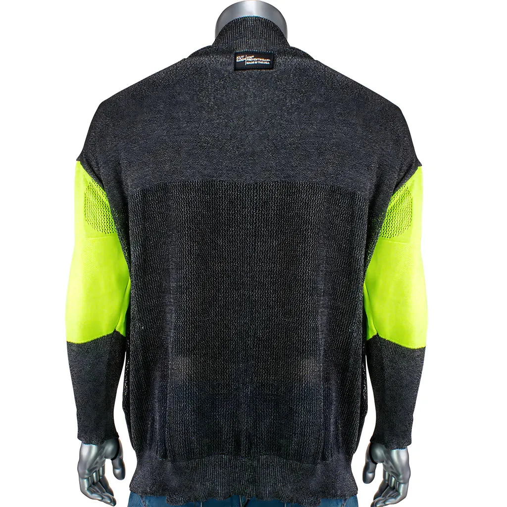 Kut Gard P190SP3CMHVBUV-PP1-TL-3XL ATA Blended Cut Resistant Pullover with Hi-Vis Sleeves