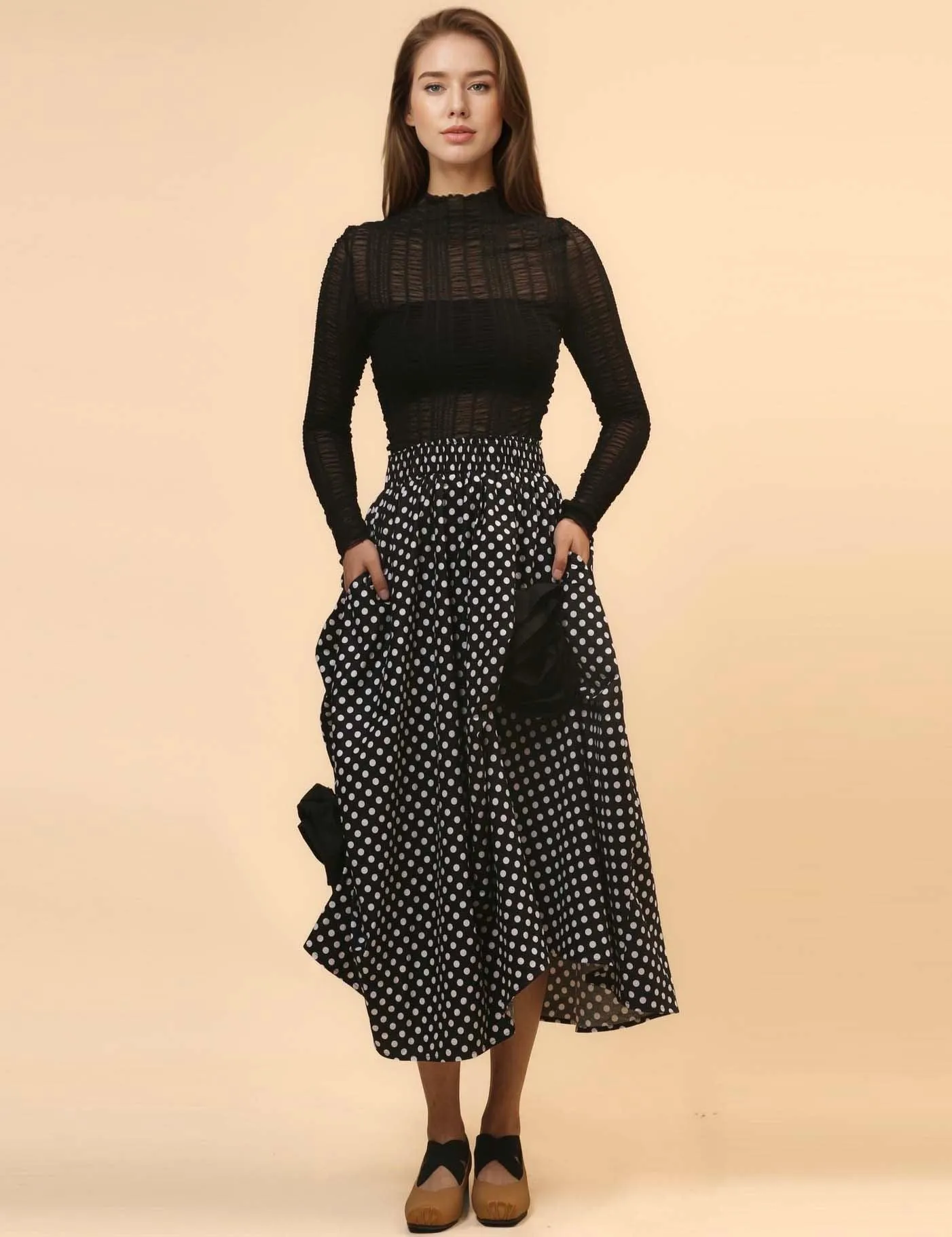 Ladies Inregular Flower Midi Skirt SKS4708