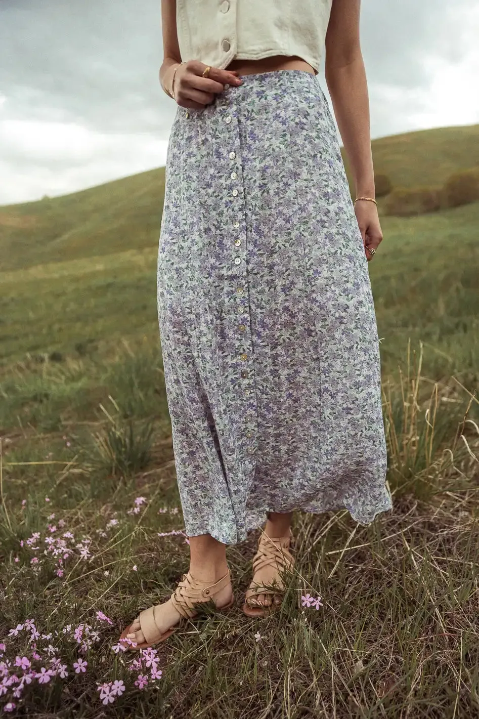 Lavender Fields Midi Skirt - FINAL SALE