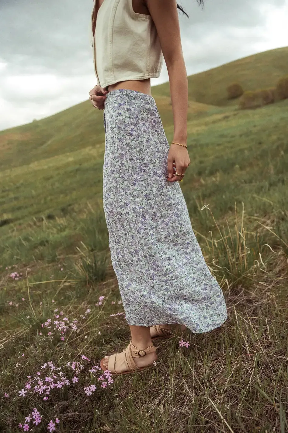 Lavender Fields Midi Skirt - FINAL SALE