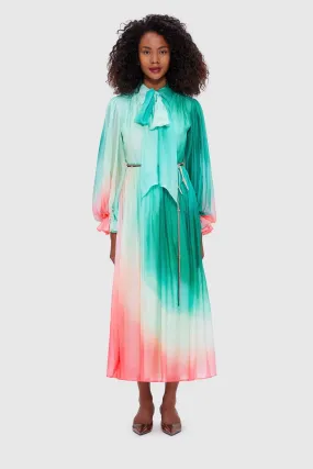 Leo Lin Cassie Tie Neck Midi Dress - Whimsical