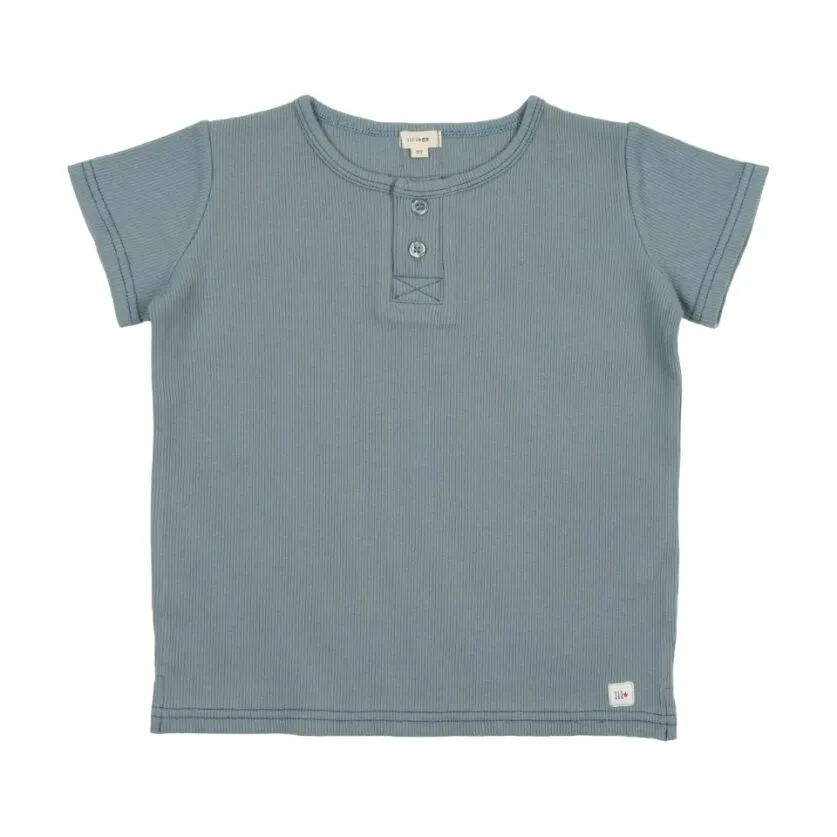 Lil Legs Boys Boxy Henley in Ocean