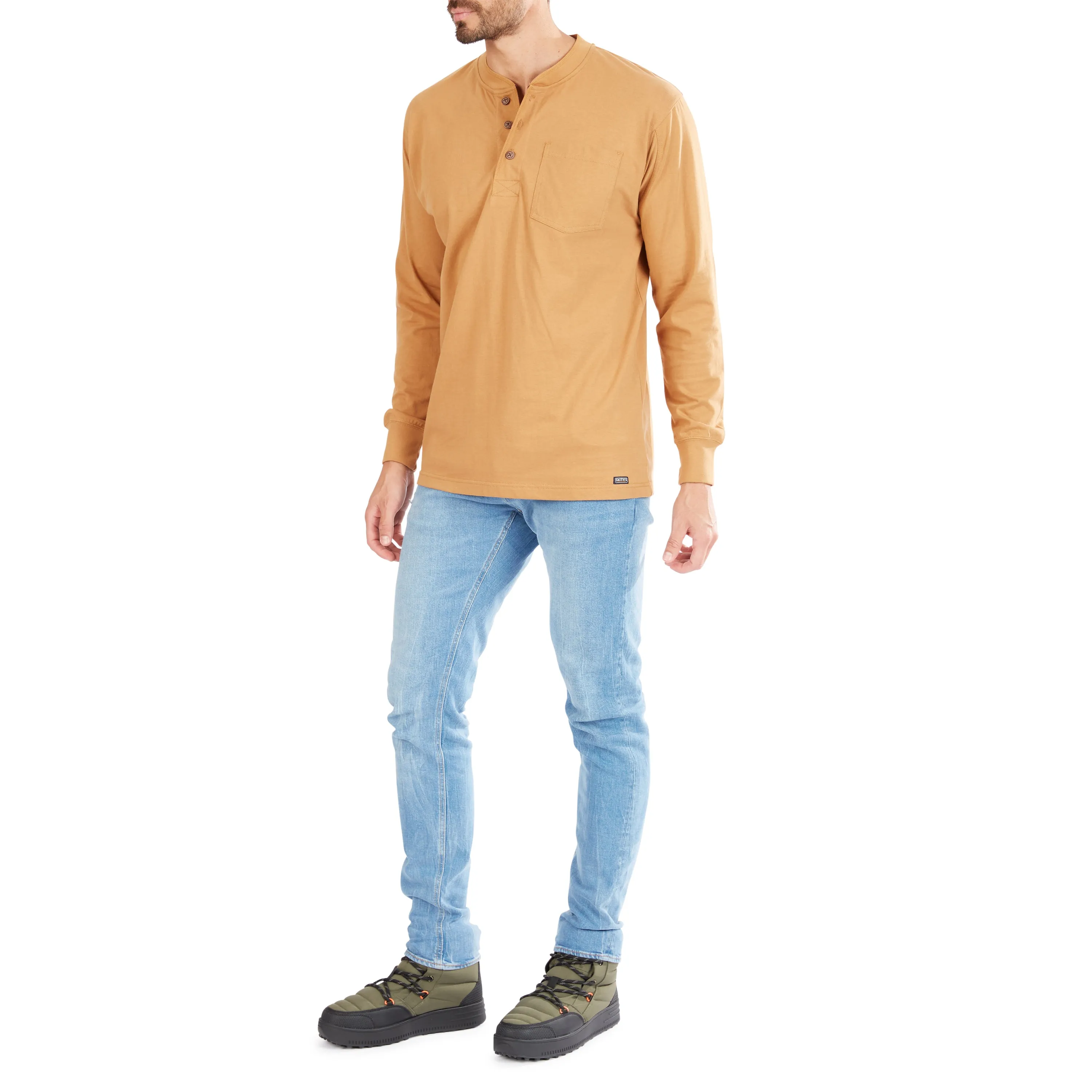 LONG SLEEVE POCKET GUSSET HENLEY