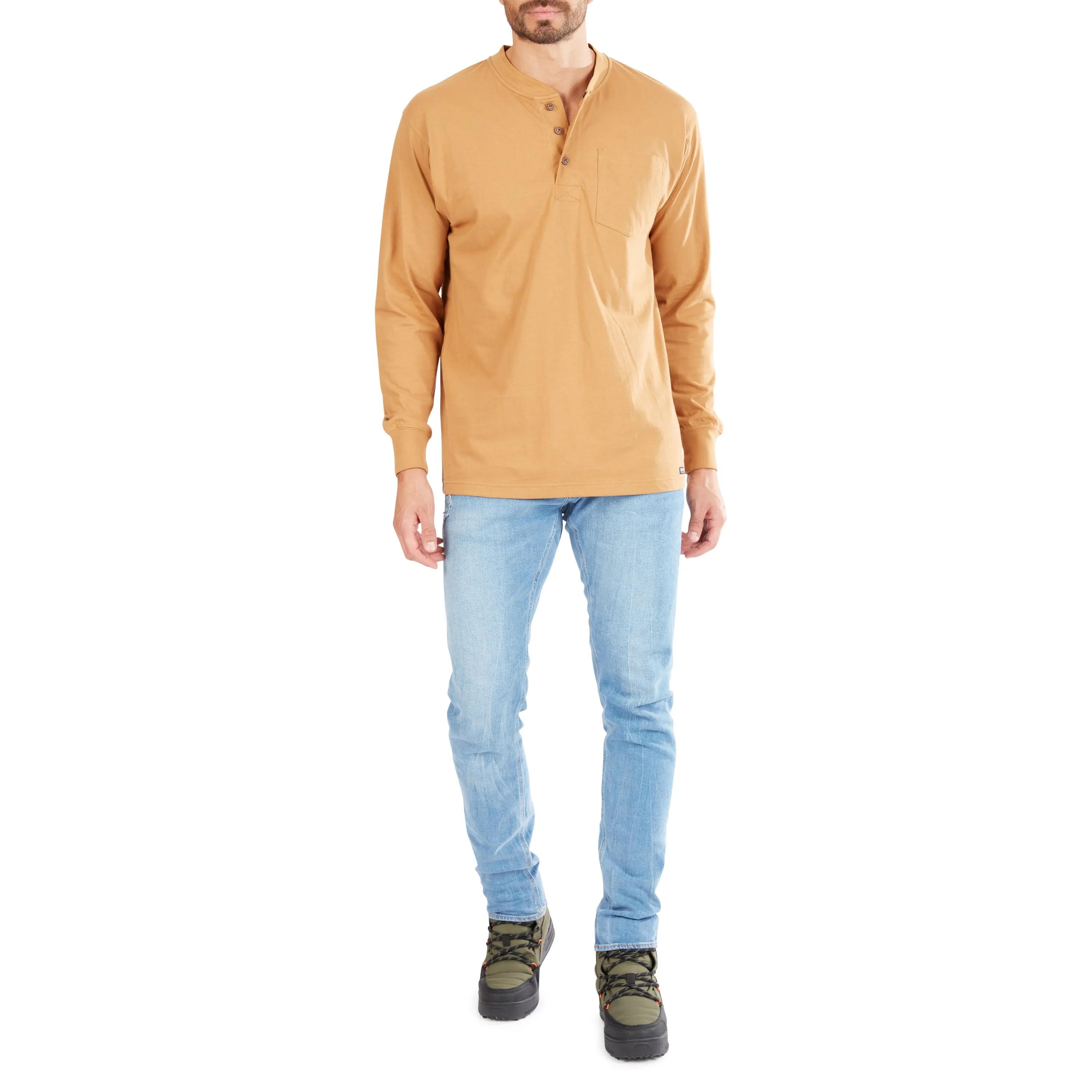 LONG SLEEVE POCKET GUSSET HENLEY