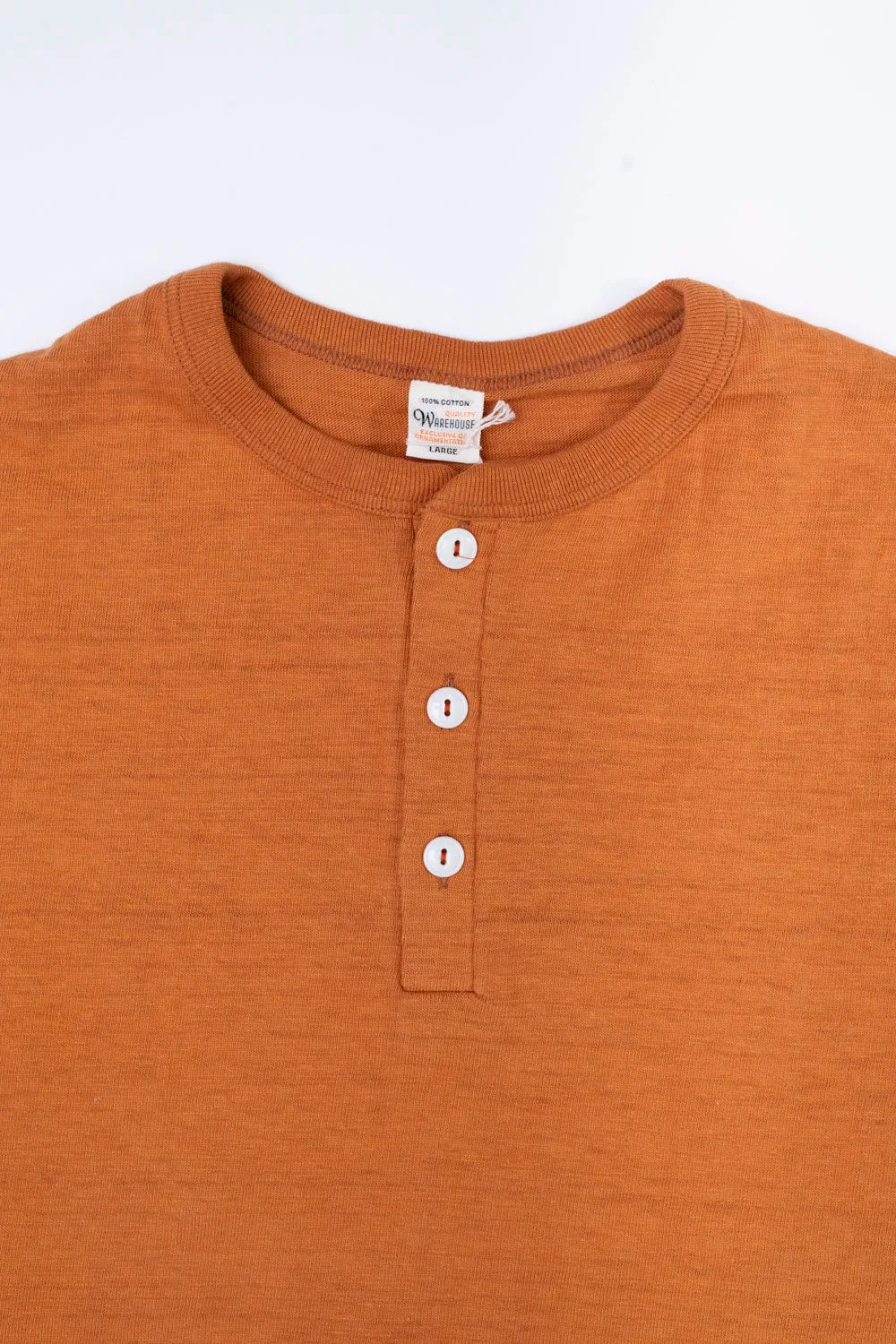 Lot 4601 - Slubby Henley Neck T-Shirt - Dark Orange