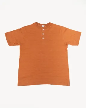 Lot 4601 - Slubby Henley Neck T-Shirt - Dark Orange