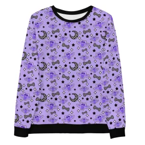 Magical Kawaii Spooky Bats Purple Unisex Sweatshirt