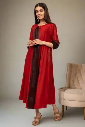 Maroon Double Shade Kurta Dress