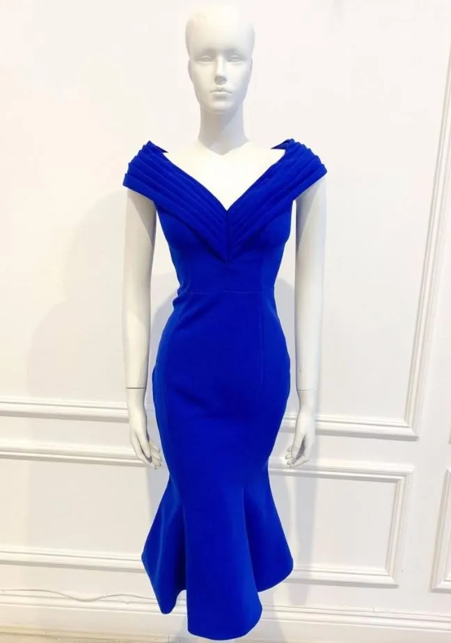 Mary dress in solid Blue