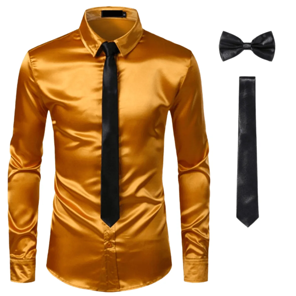 Men's 3Pcs Silk Dress Shirt   Ties