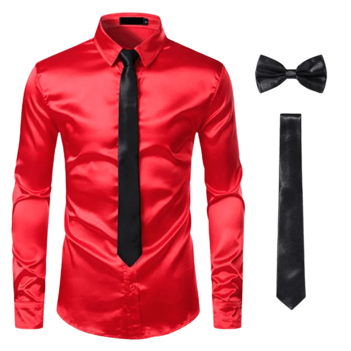 Men's 3Pcs Silk Dress Shirt   Ties