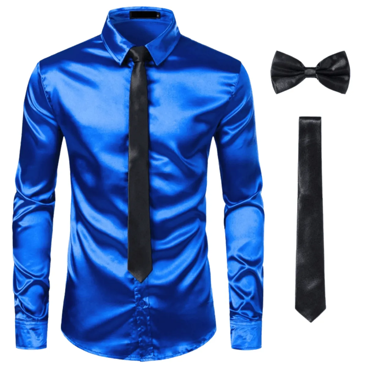 Men's 3Pcs Silk Dress Shirt   Ties