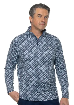 Men's Fairway Golf Pullover  |  Navy Gulf Stream Stripe