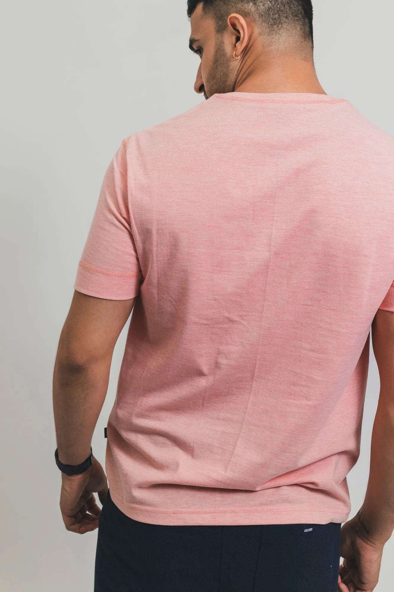 Men's Henley T-shirt - PINK HEATHER