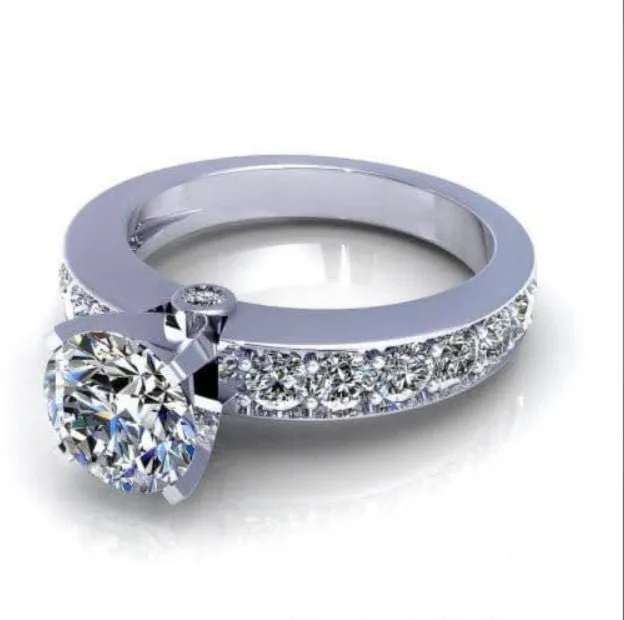 Mesmerizing 1.60CT Round Cut Diamond Engagement Ring in Platinum