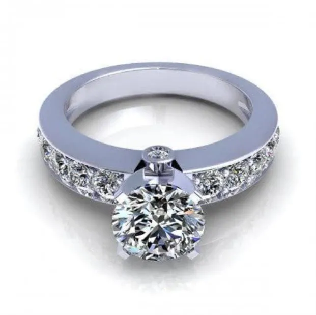 Mesmerizing 1.60CT Round Cut Diamond Engagement Ring in Platinum