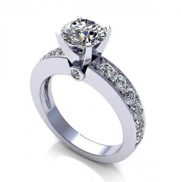 Mesmerizing 1.60CT Round Cut Diamond Engagement Ring in Platinum