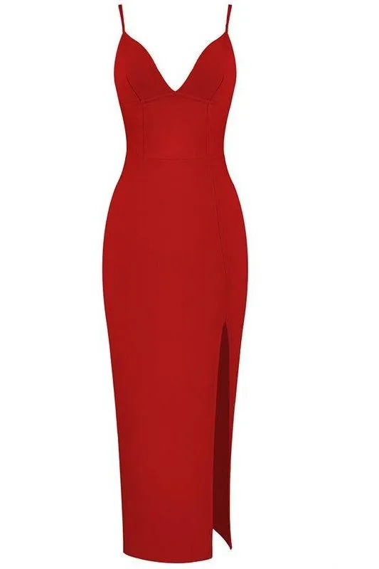 Milan Bandage Midi Dress - Lipstick Red