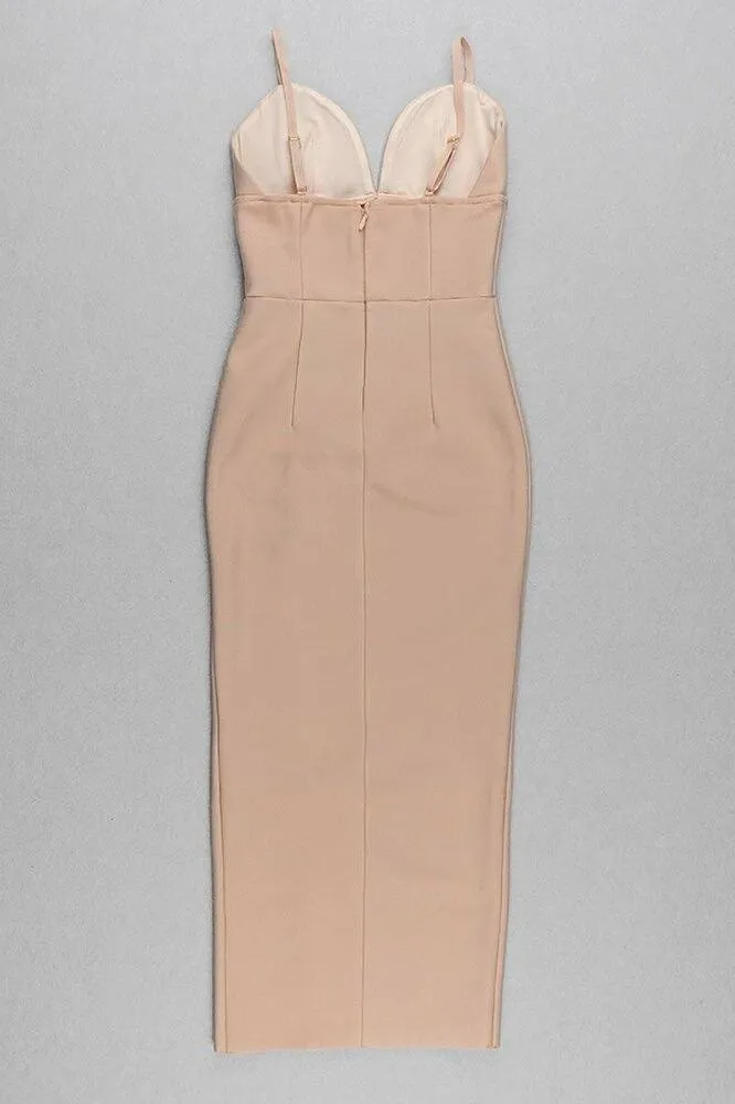 Milan Bandage Midi Dress - Nude