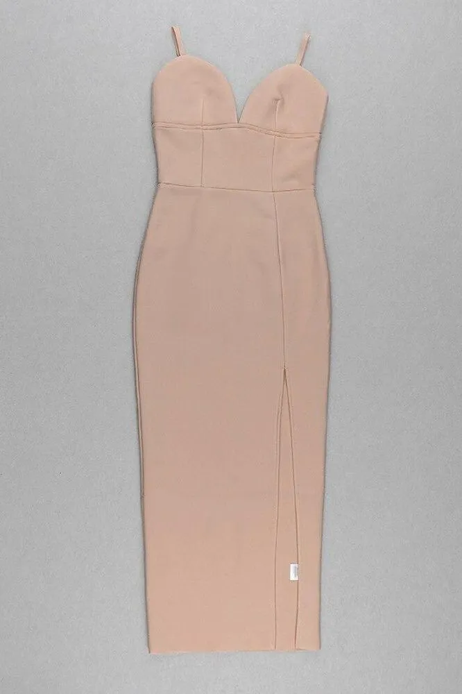 Milan Bandage Midi Dress - Nude